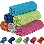 KEAFOLS Cooling Towels for Neck and Face 6 Pack, 40x12’’ Soft Breathable Sweat Towels, Microfiber Sport Towel for Yoga, Gym, Workout, Running, Golf, Travel, Cooling Neck Wrap for Hot Weather