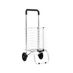 Panana Foldable Shopping Trolley Cart Grocery 2 Wheels Steel Grocery Cart Hard Wearing Foldaway for Easy Storage 35Ltr (Steel, 2wheels-HKST10WH)