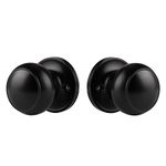 Probrico Black Dummy Door Knobs, Internal Door Knobs, Single Side Dummy Door Knobs(No Latch), 2 Pack