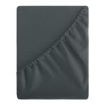 Aisbo Super King Fitted Sheet Dark Grey - Extra Deep Pocket Bed Sheet 16 inch 40 cm - Microfiber Bottom Sheet, 183x200cm