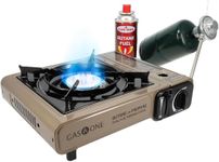 GasOne New GS-3400P Dual Fuel Portable Propane and Backpacking Gas Stove Burner with Carrying Case (Gold) Gold