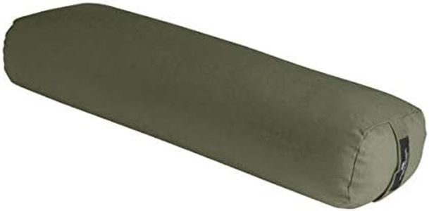 Hugger Mugger Junior Yoga Bolster - Olive - Narrower Profile, Very Firm, Great for Smaller Yogis, Heart-Opening poses or Under the Knees, Handmade in USA