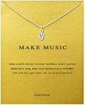 LANG XUAN Message Card Musical Note Pendant Necklace Friendship Ring Good Luck Elephant Pendant Chain Necklace for Girl Gift