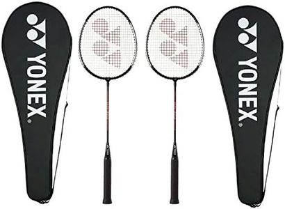 Yonex GR 303 Combo Badminton Racquet with Full Cover, Set of 2 (Black)