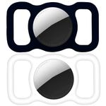 Squif Protective Silicone Case Cover for Airtag, Pet, Dog, Cat Collar Airtag Case Covers (Black_White)