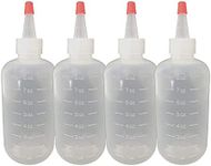 JADEWELL 4 Pack Applicator Bottles with Cap 8oz Oil Bottles for Hair Coloring Dyeing BPA Free