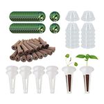 120pcs Seed Pod Kit, Hydroponic Growing System, 30 Grow Sponges, 30 Grow Baskets, 30 Pod Labels, 30 Domes, Seedling Starter Sponges Kit