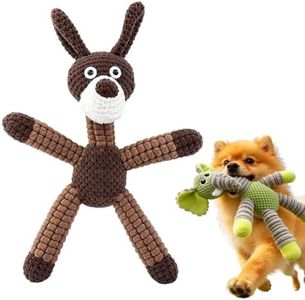 Plush Dog Squeaky Toy, Durable Pineapple Velvet Chew Toy for Aggressive Chewers Large Medium Small Dogs Interactive Training Teeth Cleaning Stuffed Animal Puppy Relief Boredom (Brown Dog)