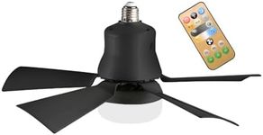 Ceiling Fan with Remote | Screw in Ceiling Fan Light | Dimmable Socket Fan Lights with Remote Control, Screw Ceiling Fan for Bedroom Living Room, for E27 Base