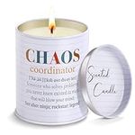 HOHY Chaos Coordinator Gifts Candles - Funny Chaos Coordinator Gifts for Women, Teacher, Coworker, Manager, Boss Lady Gifts, Appreciation Gifts, Christmas Gifts, Thank You Gifts for Women, Mom, Nurse