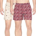 Pepe Jeans Premium Cotton Men Regular Fit Boxers | Ultra-Comfort Natural Fiber Printed Boxer Shorts with Elastic Waistband, Side Pockets - Medium