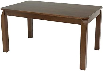 Sunnydaze Dorian 5-Foot Mid-Century Modern Dining Table - Solid Rubberwood Rectangle Kitchen Table - Dark Walnut Finish