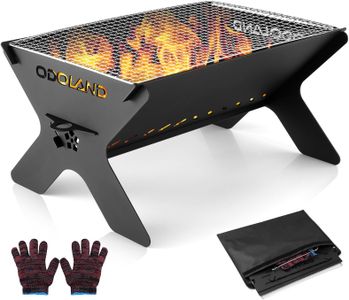 Odoland Portable Camping Fire Pit – Foldable Outdoor Fire Bowl