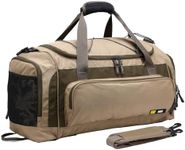 MIER Large Duffel Bag Men's Gym Bag with Shoe Compartment (Khaki)