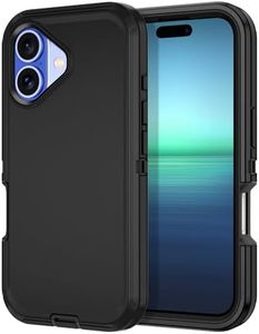 I-HONVA for iPhone Case Shockproof Dust/Drop Proof 3-Layer Full Body Protection [Without Screen Protector] Rugged Heavy Duty Cover Case for Apple iPhone Case 6.1",Black