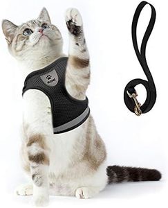 Cat Harness and Leash Set for Walking Escape Proof Small Cat and Dog Harness Soft Mesh Harness Adjustable Cat Vest Harness with Reflective Strap Comfort Fit for Pet Kitten Puppy Rabbit