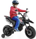 INFANS Kids Motorbike, Licensed Aprilia RX125 12V Ride on Electric Dirt Bike with Training Wheels, Spring Suspension, Battery Powered Off Road Motorbike Toy with 2 Speeds, Bluetooth, Lights (Blue)