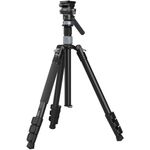 SmallRig 63" Video Travel Tripod, Carbon Fiber Tripod with Quick Release Fluid Head, Leveling Bowl Base and Center Column, 1.3kg Ultralight for Travel Photo & Video, Load up to 4kg / 8.82 lbs - 4221