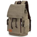 GreenLovesPet Canvas Backpack, Vintage Backpack for Men and Women, 22L Backpacks for Travel Rucksack Fits 15 Inch Laptop, Green, Large, Vintage Backpack