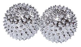 Magnetic Acupuncture Massage Balls Set of 2 (Silver, Approx. 32 mm Diameter)