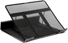 DESIGNA Metal Mesh Ventilated Adjustable Laptop Stands Computer Notebook Holder Stand Riser Compatible with Apple MacBook Air Pro Dell XPS HP Samsung Lenovo More Laptops up to 19"- Black