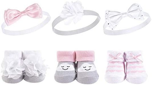 Hudson Baby Baby Girls' Headband and Socks Set, 6 Piece, Cloud, 0-9 Months