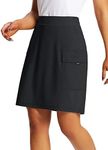 BALEAF Women's Skorts Skirts Hiking Cargo Skorts Pockets 19" Knee Length Long Athletic Quick Dry Skirts UPF 50 Black M