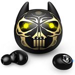 AMAFACE Wireless Bluetooth Headphones with Microphone for Kids Teens Skull 36 Hours Playback IPX6 Waterproof Touch Control HiFi Stereo LED Indicator USB-C for iPhone Android