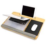 Snazzy Bamboo Wood Premium Lap Desk Cushion Laptop Desk Cushion And Built In Wrist Pad Rest Support Note Book, Mac Book, Tablet Holder, Laptop Desk Fits Up To 17 Inch Laptop (55 * 35), Beige