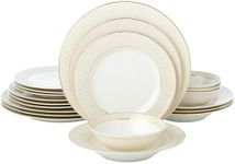 Joseph Sedgh Collection “Robin” 20-Piece Bone China Dinnerware Set, Service for 4, Gold and Metallic