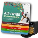 Silreck Air Fryer Cheat Sheet Magnetic Cooking Guide Booklet I Fridge-Ready Air Fryer Magic: Cookbook with Hanging Loop & Magnet (Multi Colour)