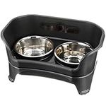 Neater Feeder Express Elevated Dog Bowls by Neater Pet Brands – Dog Bowls with Stand - Stainless Steel Food and Water Bowls – Raised Dog Bowl Set for Medium to Large Dogs, Midnight Black