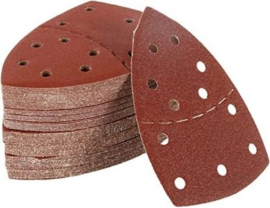 60pcs Mouse Detail Sander Sanding Pads 11 Holes Hook and Loop Sandpaper Triangle Sanding Pads Loop Assorted Sanding Sheets (40/60/80/120/180 Grit)