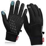 coskefy Winter Gloves, Thermal Touch Screen Gloves Running Gloves Cycling Gloves Warm Liners for Men Women Walking Riding