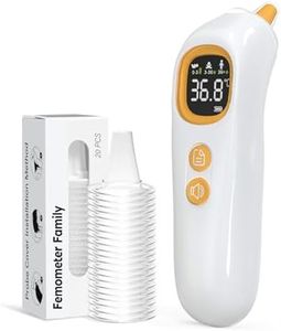 Femometer Family Highly Accurate Ear Thermometer, 1s Fast Reading, Smart Age Grouping Temperature Guidance, 32 Memory Recall, Mute Mode, Digital Thermometer for Kids and Adults - 20 Disposable Probe
