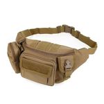 Carry Trip Men's Tactical Waist Bag Adjustable Chest Pouch Military Fanny Pack for Camping (Brown)