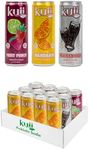 Kuii Prebiotic Soda Variety Pack – 12 Count with Mexican Cola, Mandarin & Fruit Punch Flavors – Sparkling Gut-Friendly Drinks for Refreshing, Guilt-Free Hydration, 12 fl oz Cans