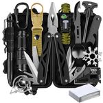 15-in-1 Survival Kits, Gifts for Men Dad Husband Him - Survival Gear and Equipment, Stocking Stuffers for Men Christmas Birthday Gifts, Cool Gadgets Gift for Outdoor, Gardening, Camping (15-in-1)