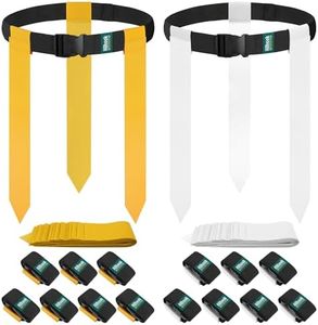 Hilhook Flag Football Belts, 14 Player Flag Football Set with 42 Flags for Kids Youth and Adults Training Equipment (White and Yellow)