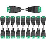 Aiqeer 10 Pairs RCA Connector Adapter Set, RCA Male Plug and Female Socket to AV Screw Terminal Block Audio/Video Connector Adapter, for CCTV Security Camera System