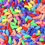 PRALB 400PCS Pencil Top Eraser Bulk Caps for Pencils,Chisel Shape Erasers Toppers Assorted Colors for Party Favors Games Prizes, Pencil Top Erasers Cap for Home School Classroom Office