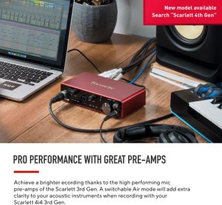 Focusrite Scarlett 4i4 USB Audio Interface – 4-In/4-Out Recording