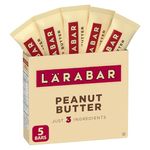 LÄRABAR Peanut Butter, Fruit and Nut Energy Bar, Pack of 5 Bars, Gluten Free, Vegan, Snack Bars