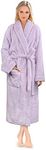 PAVILIA Premium Womens Plush Soft Robe Fluffy, Warm, Fleece Sherpa Shaggy Bathrobe, Lavender, 2X-3X