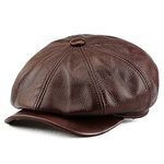 Mens Flat Caps 8 Panel Newsboy Cap Leather Baker boy Hat Vintage Gatsby Hat Lvy Lrish Cap Cabbie Golf Shooting Driving Hat