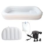 Timisea Medical Inflatable Bathtub, Portable Bed for Geriatric, Elderly, Disabled Bedridden Patients, Handicapped, Air Pump Adult PVC Bathtub with Water Bag Air Pillow, Bath in Bed (Double Layer)