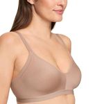 Warners Women's Blissful Benefits Underarm-Smoothing with Seamless Stretch Wireless Lightly Lined Comfort Bra Rm3911w, Toasted Almond, Small