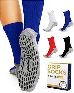 Pembrook 4 Pairs Crew Non Slip Socks - Gripper Socks for Men Women Husband Dad | Grip Socks Men | Non Slip Socks Men | Non Skid Socks for Men