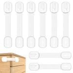 Septeamay Child Safety Cupboard Locks, 8 Pack Adjustable Cupboard Locks for Children Baby, Child Locks for Kitchen Cupboards Cabinet Fridge Drawer Refrigerator Toilet, Easy Install, No Tools Needed