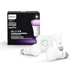 Philips Hue White and Color Ambiance A19 60W Equivalent Smart Bulb Starter Kit (Compatible with Amazon Alexa, Apple HomeKit, and Google Assistant)